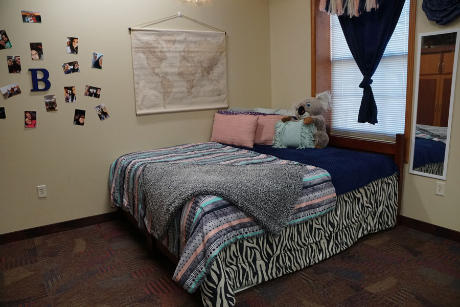 Clay Hall dorm room bed