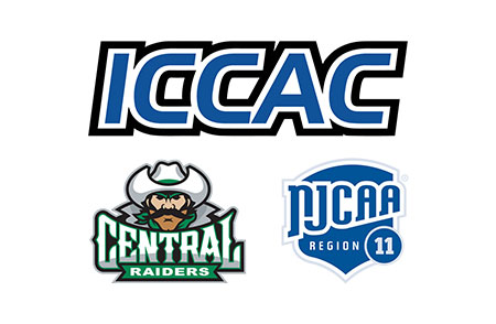 Logos of Iowa Community College Athletic Conference (ICCAC), NJCAA Region 11 and Central Community College logos