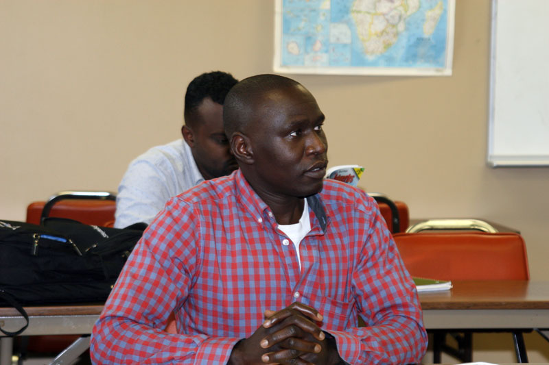 A student answers a question in English as a Second Language.