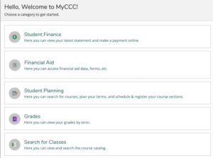 Screenshot of Welcome to MyCCC