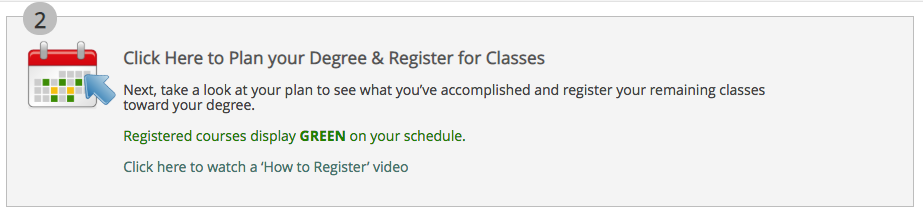 Screenshot of starting to plan your degree.