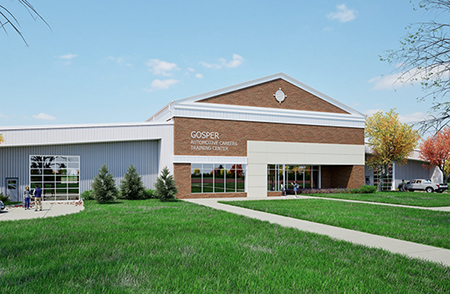 Rendering of CCC-Hastings new automotive careers training center