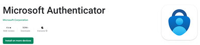 Screenshot of installing Microsoft Authenticator from the Google Play Store.