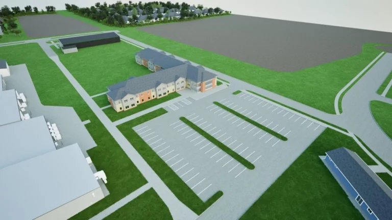Generated rendering of planned Grand Island dorm